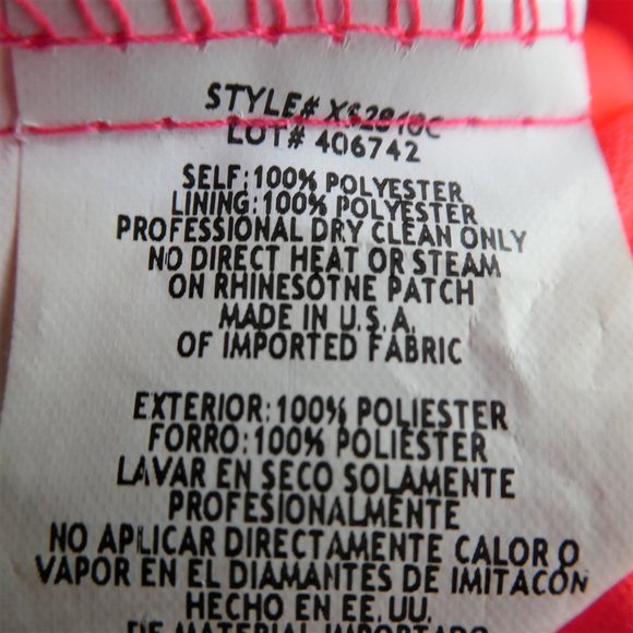 Cache Cocktail Dress Rhinestone Brooch Neon Red Ruched Padded Bra Zip Back USA 4 - Picture 14 of 15